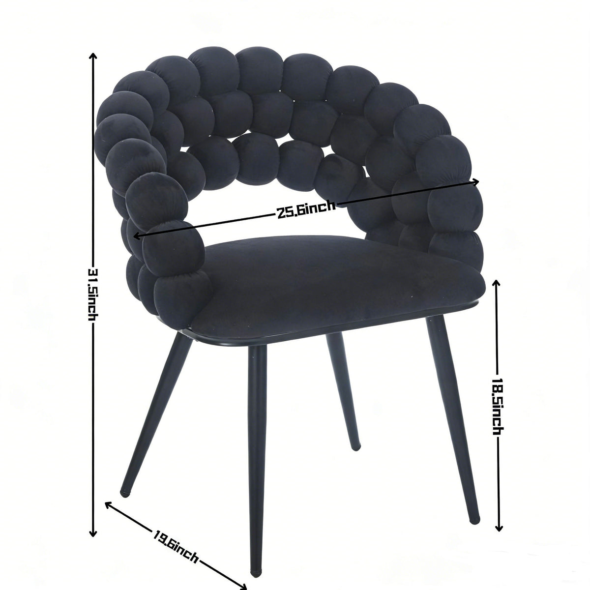 Modern Chair With Tube Legs, Soft Cushions And Comfortable Backrest