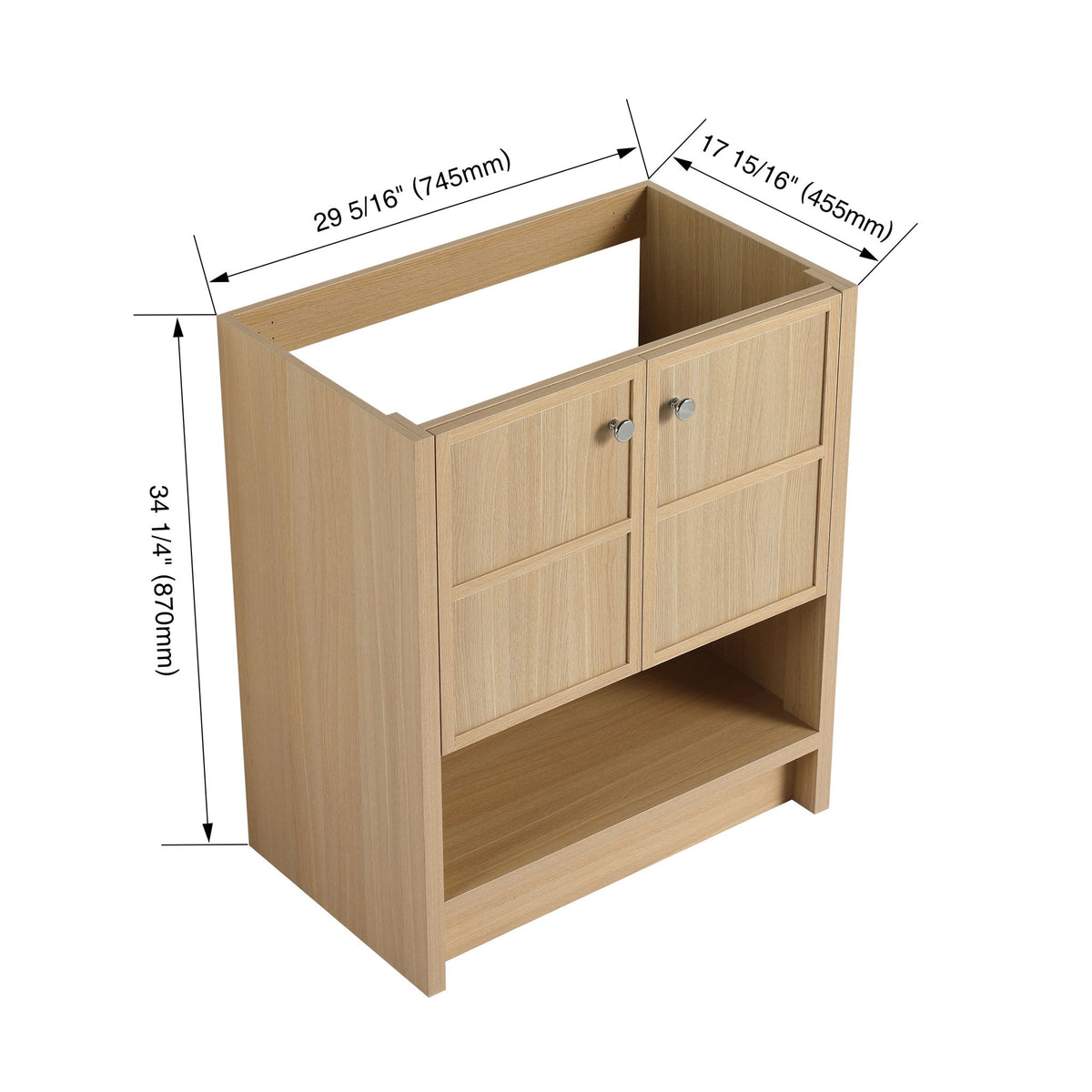 Modern Freestanding Bathroom Vanity With 2 Soft Closing Doors