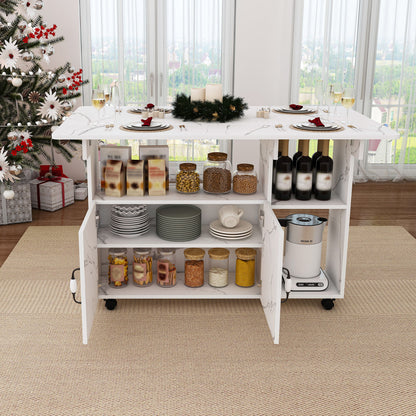 Multi Functional Folding Table With Storage Shelves And Wheels