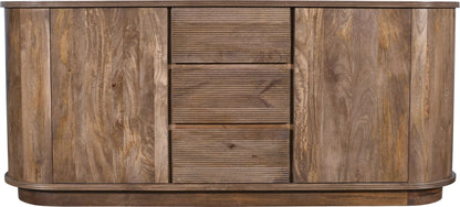 Sunrise - Liyana Solid Wood Three Drawer Two Door Sideboard - Natural Tan