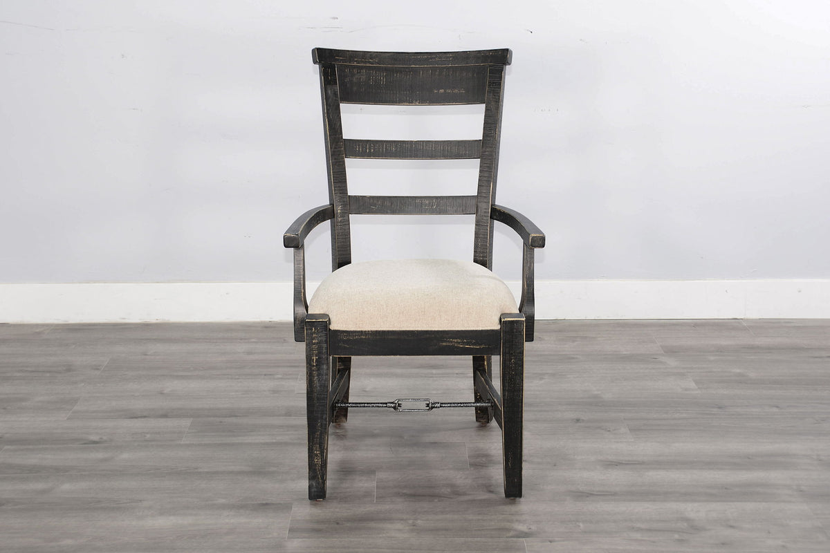 Marina - Wood Arm Dining Chair (Set of 2) - Black Sand