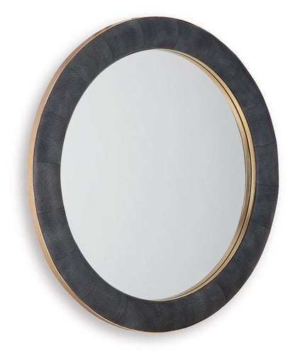 Corinsworth - Accent Mirror - Charcoal / Brass Finish
