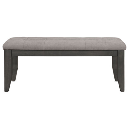 Erskin - Upholstered Dining Bench With Button Tufted Cushion - Dark Gray