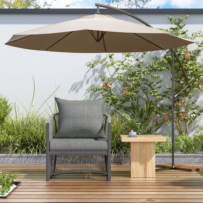Modern Curved Aluminum Lounge Chair With Stylish Rope Weave Design And Cushioned Comfort For Outdoor