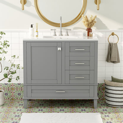 Traditional Bathroom Vanity Set With Soft Close Doors