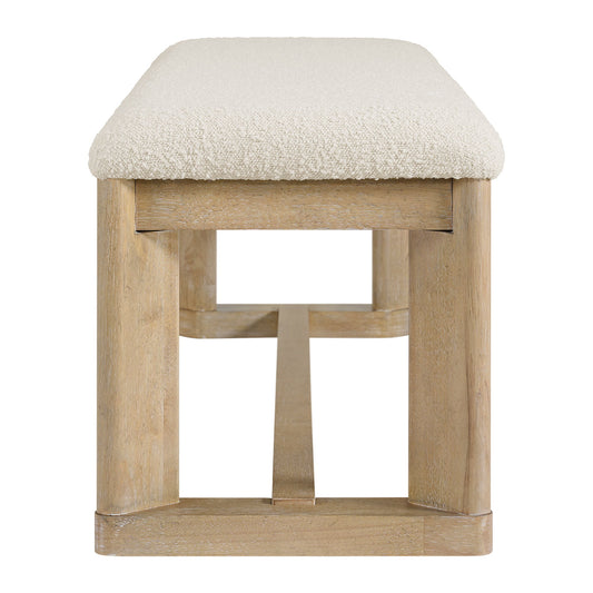 Upholstered Dining Bench - Brown - Wood