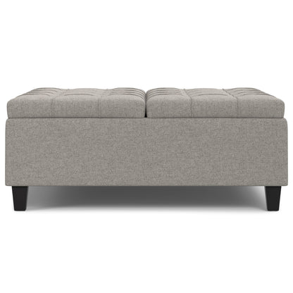 Harrison - Large Square Coffee Table Storage Ottoman - Gray
