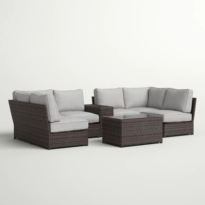 Stylish Modular Wicker Patio Seating Group
