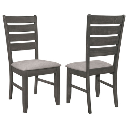 Padded Seat Side Chairs With Tapered Slats (Set of 2)
