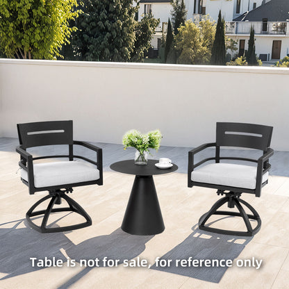 Outdoor Patio Swivel Rocker With Outdoor Grade Sunbrella Fabric Cushions (Set of 2) - Ember Black