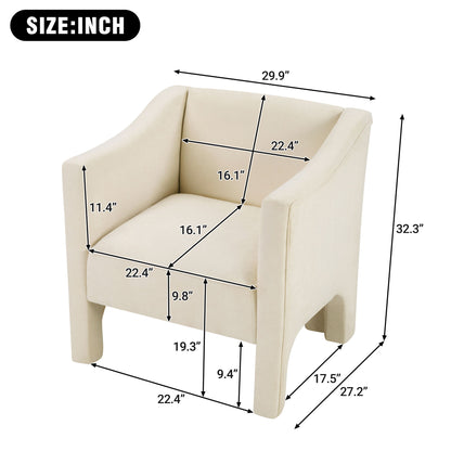 Barrel Accent Chair With Enclosed Arms