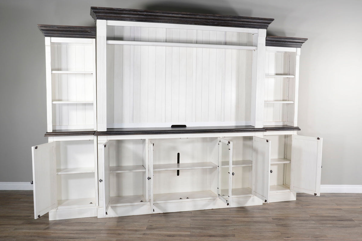 Carriage House - Entertainment Wall - Cottage White / Europen Dark