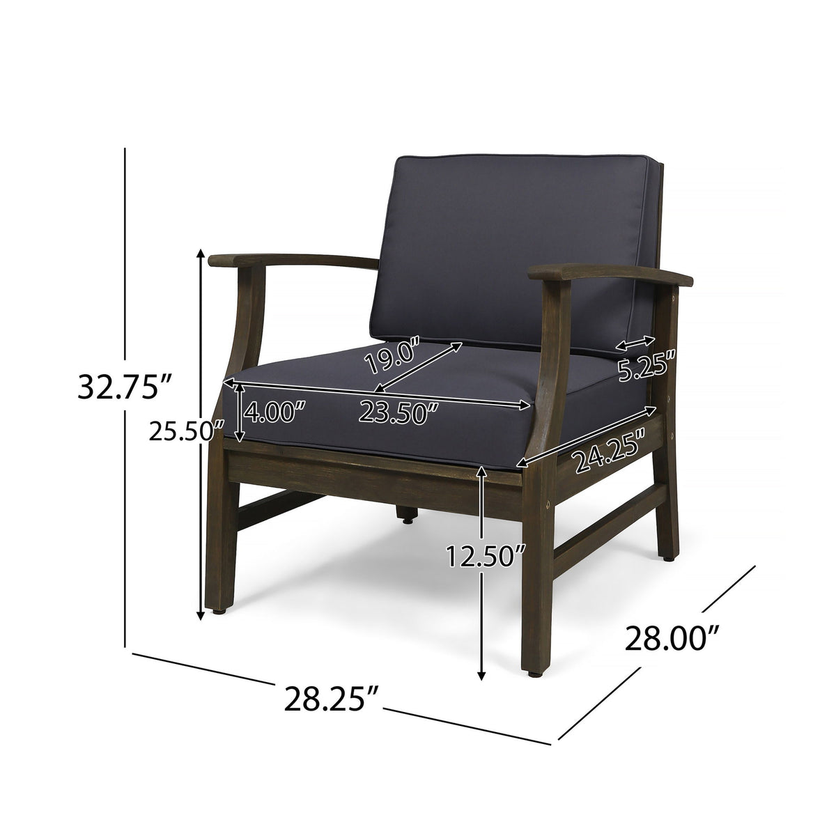 Perla - Contemporary Club Chair With Water Resistant Cushionі