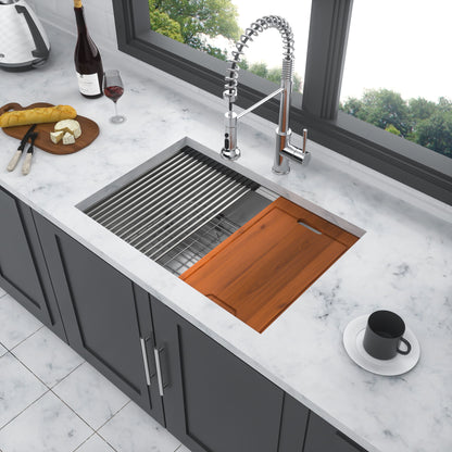 Single Bowl, Undermount Workstation, Kitchen Sink With Accessories