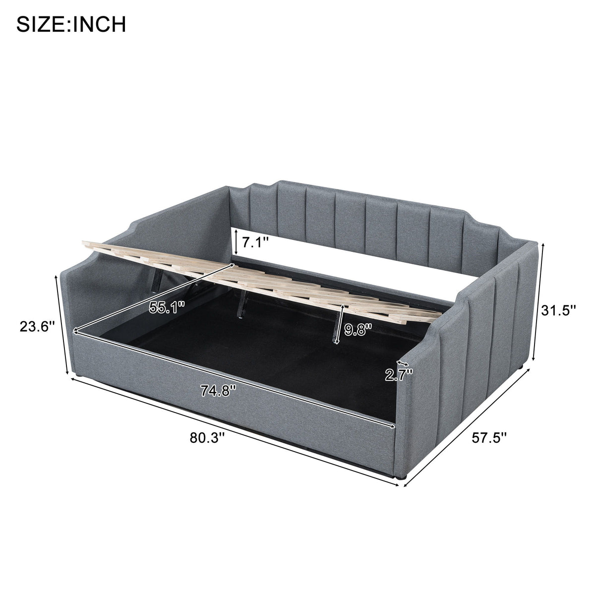 Modern Upholstered Daybed With Underneath Storage