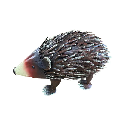Wrought Hedgehog Garden Statue, Weatherproof Outdoor Lawn Decor - Brown