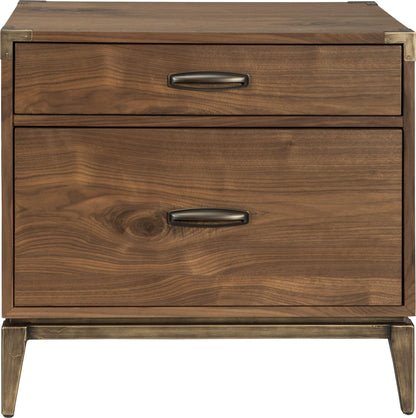 Adler - Two Drawer Nightstand - Natural Walnut