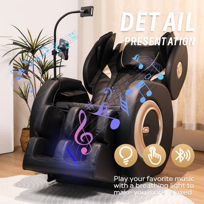 Automatic Massage Chair Recliner With Zero Gravity And Full Body Air Pressure - Black