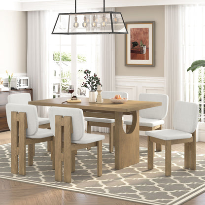 Dining Table Set For 6 With Upholstered Chairs