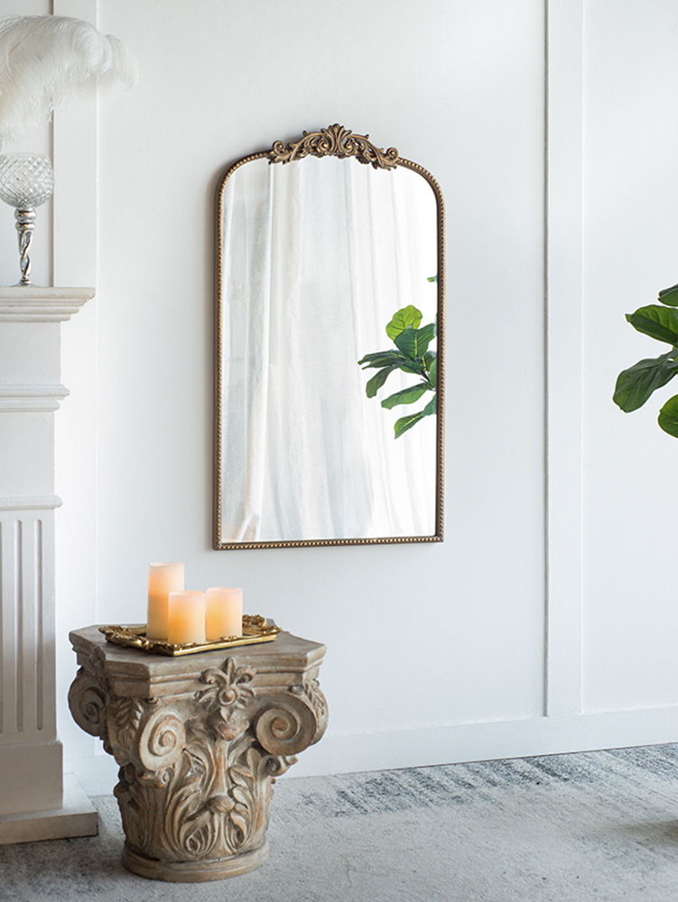 Arch Mirror, Baroque Inspired Wall Decor For Bathroom, Bedroom, Living Room