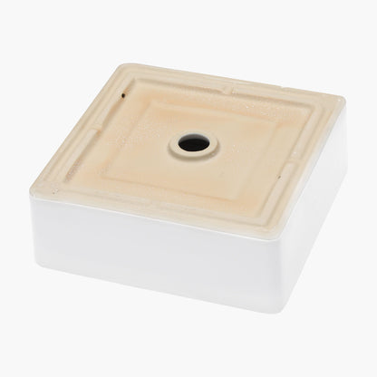 Elegant European Style Ceramic Square Vessel Bathroom Sink - White
