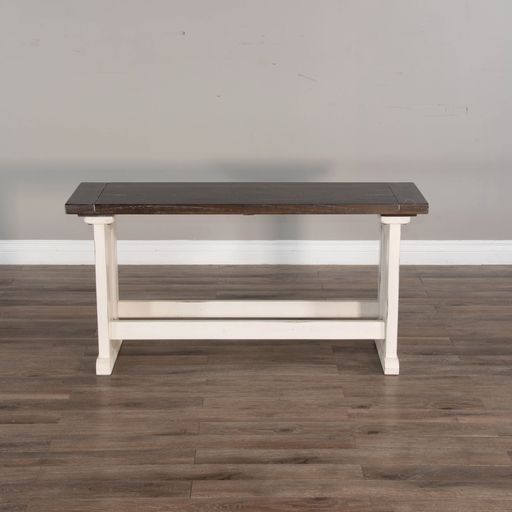 Carriage House - Counter Side Bench - Cottage White / Europen Dark
