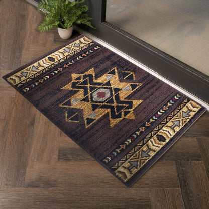 Tribes - 5'3" X 7'3" Southwest Area Rug - Brown