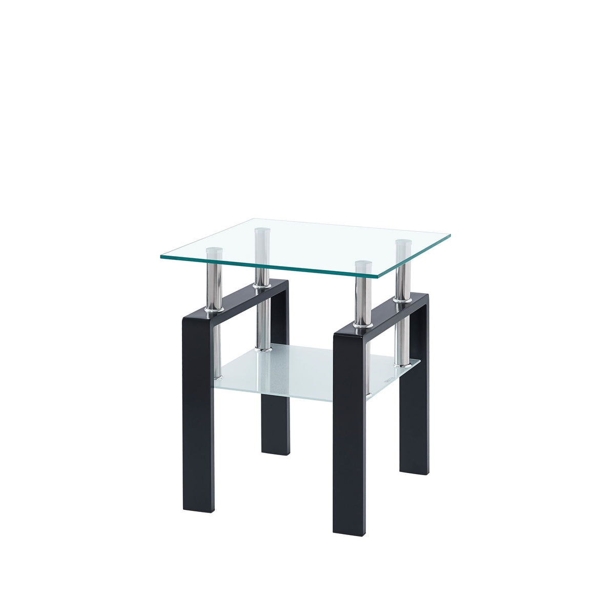 Luxury Modern Tempered Glass Coffee Table With 2 Layers