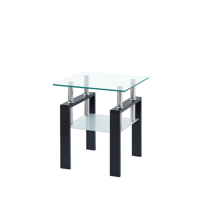 Luxury Modern Tempered Glass Coffee Table With 2 Layers
