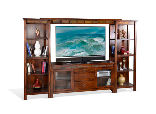 Santa Fe - 76" Entertainment Wall - Dark Chocolate