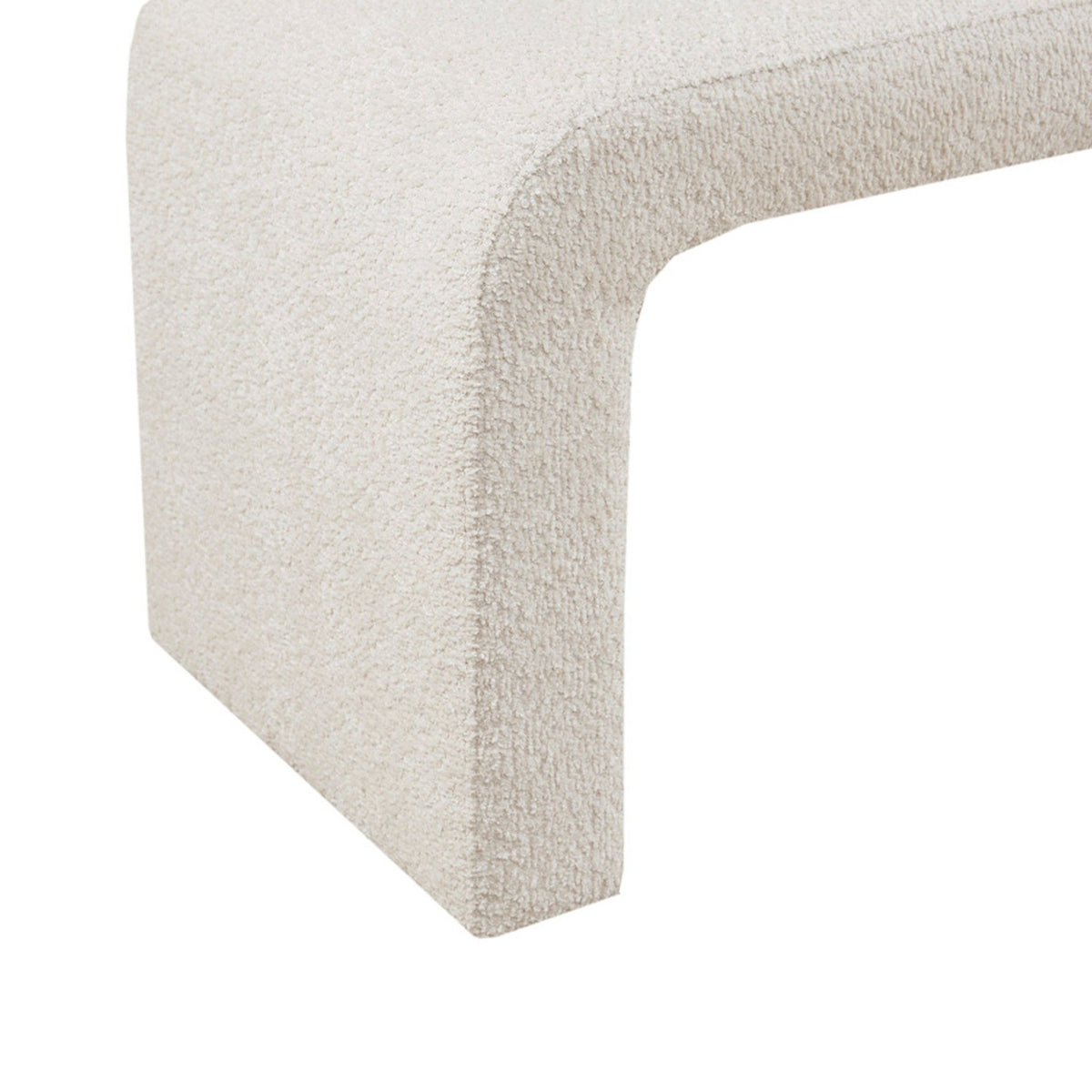 Modern Contemporary Boucle Waterfall Bench