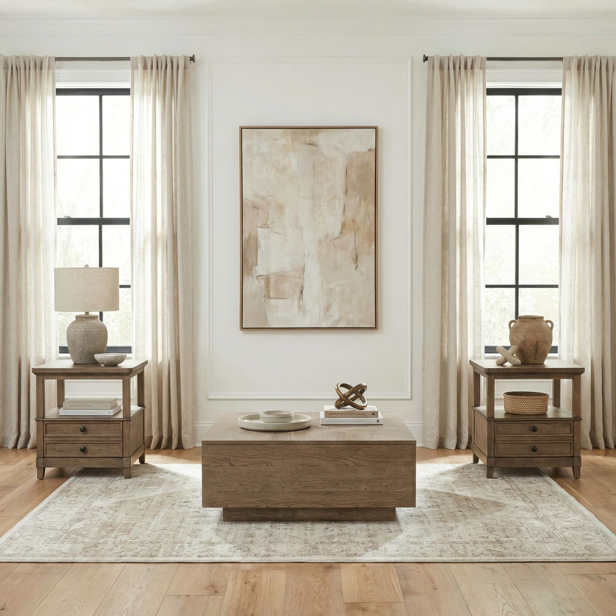 Artisan Home - Opt 3 Piece Set (Cocktail Table & Two 2 Drawer End Tables) - Sienna Stone