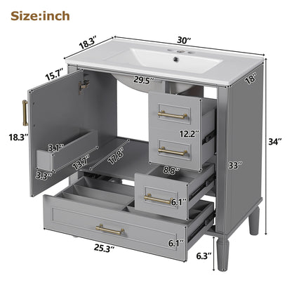 Traditional Bathroom Vanity Set With Soft Close Doors