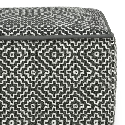 Briella - Square Woven Outdoor / Indoor Pouf - Gray