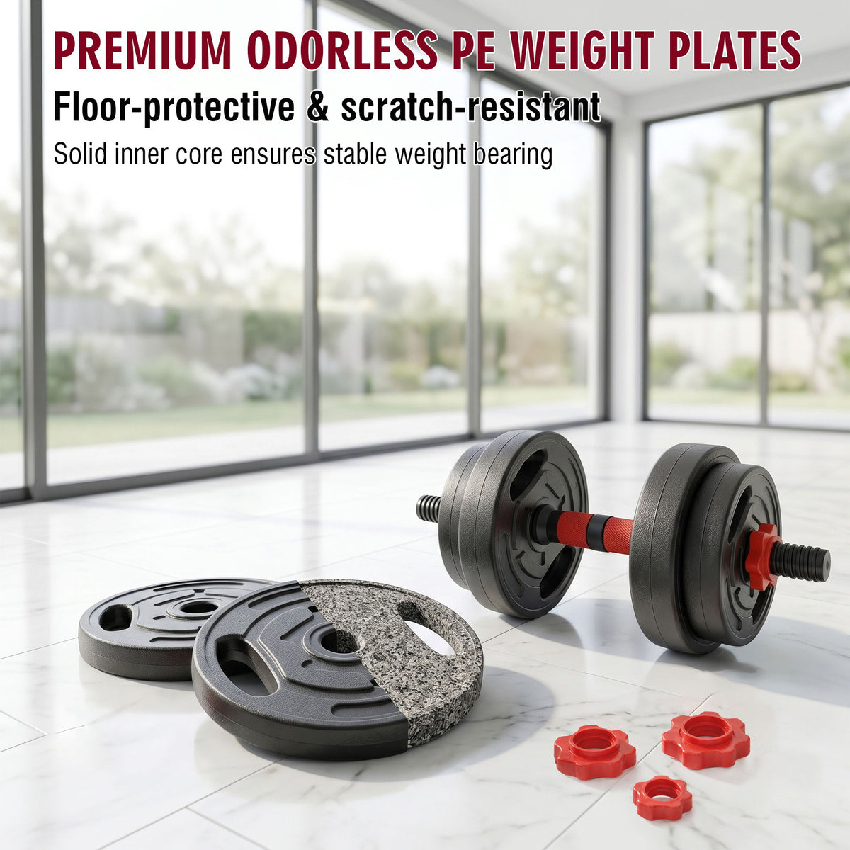 Adjustable Dumbbell Set, 4 In 1 Convertible Weights