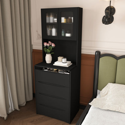 3 In 1 Vanity Table With LED Mirror & Storage Stool, Flip Top Makeup Dressing Table With Adjustable Lights, 5 Storage Spaces Cosmetic Organizer For Bedroom - Black