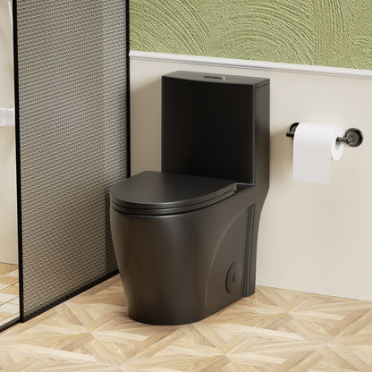 1 Piece Toilet With Tornado Flush, Dual Flush, And ADA Height Comfort Chair