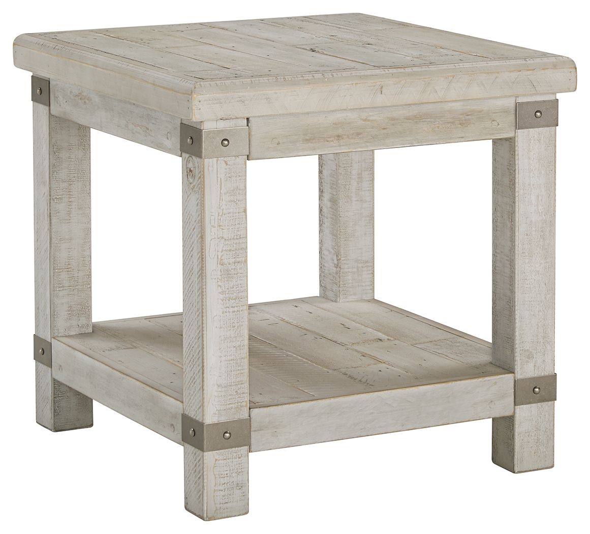 Carynhurst - Rectangular End Table - White Wash Gray