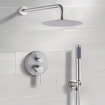 Elegant 10" Round Rain Shower Head And Handheld Set With Adjustable Tilt And Dual Modes