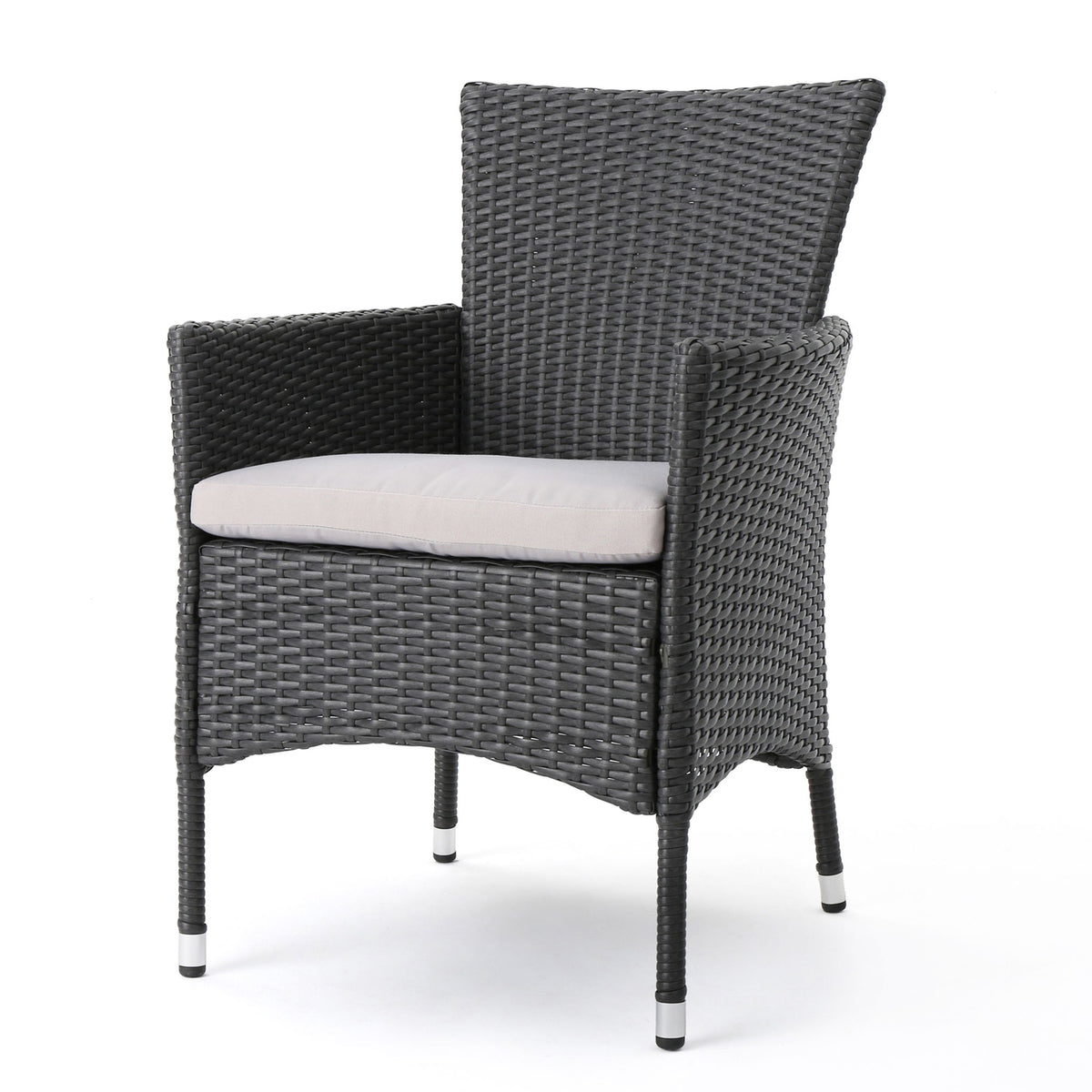 Dimensional Outdoor Dining Chair With Cushion Seat And Iron Frame (Set of 2)