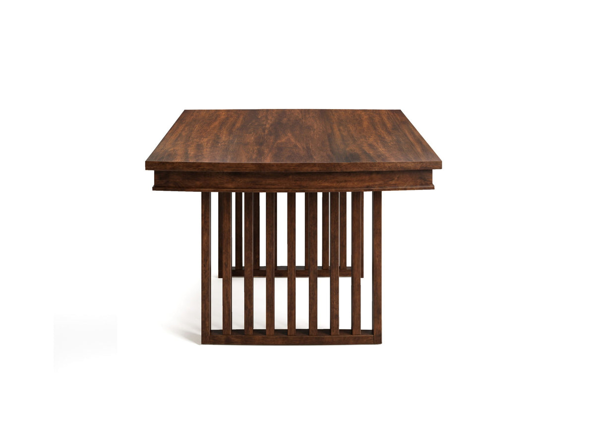 Reena - Extendable Trestle Dining Table - Rich Brown