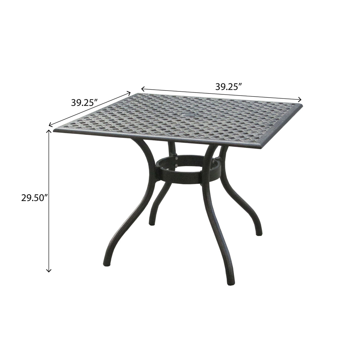 Arch Mesh Dining Table With Lightweight Frame - Black