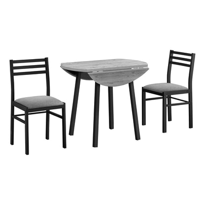 3 Pieces Dining Table Set, Small, Drop Leaf, Contemporary & Modern