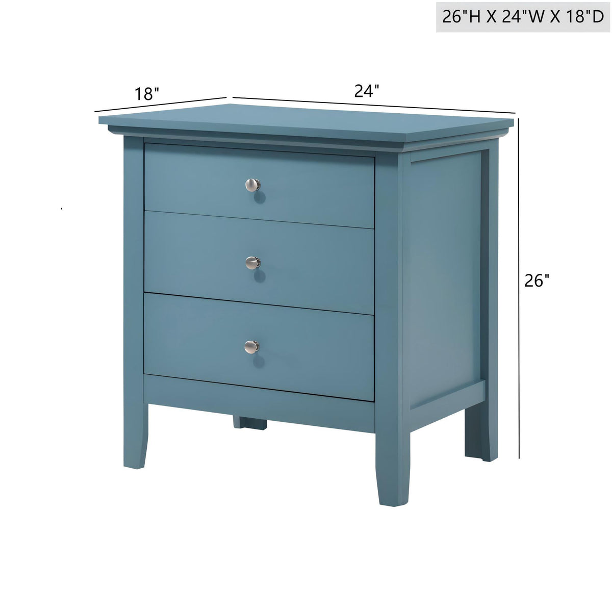 3 Drawer Nightstand & Dove Tailed Drawers