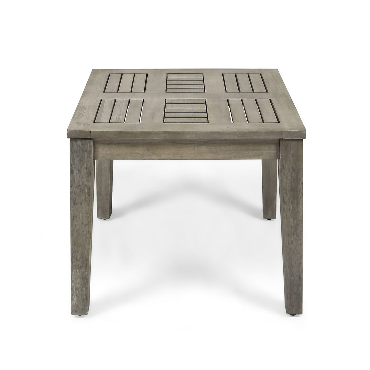 Dexterity - Outdoor Square Side Table With Wood Frame - Gray