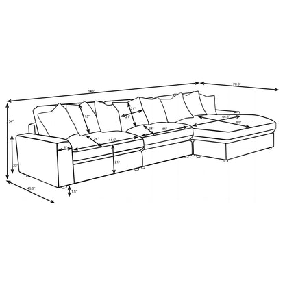 Cassidy - Upholstered Sectional Sofa With Reversible Cushions