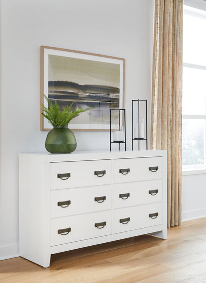 Binterglen - 5 Pc. - Dresser, Mirror, King Panel Bed, 2 Nightstands - White