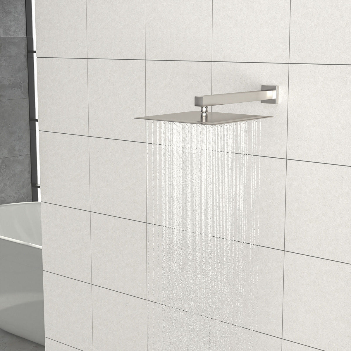 Ultra Thin Square Rainfall Shower Head Stainless Steel, Wall Or Ceiling Mount