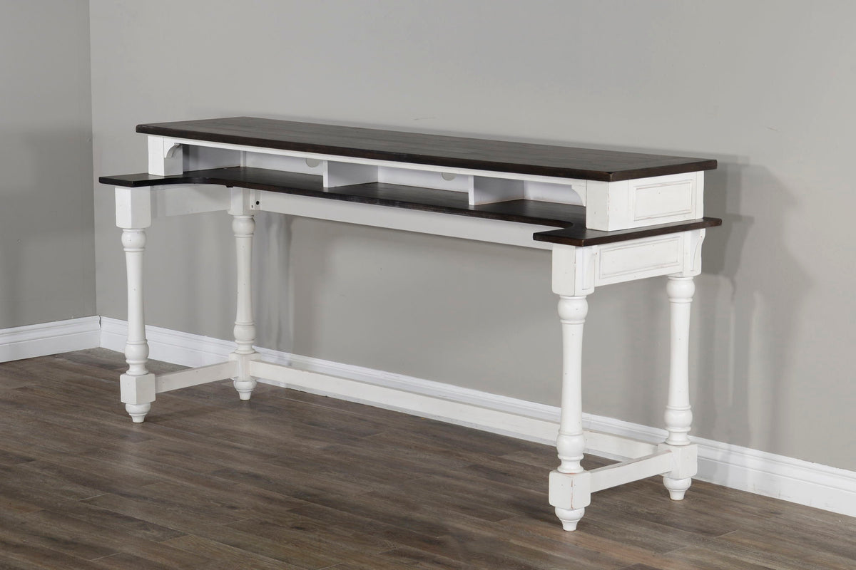 Carriage House - Console Table - Cottage White / Europen Dark