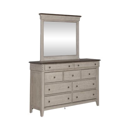Ivy Hollow - Dresser & Mirror - Weathered Linen / Dusty Taupe